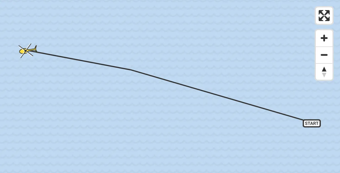 Routekaart van de vlucht: Kustwachthelikopter naar 