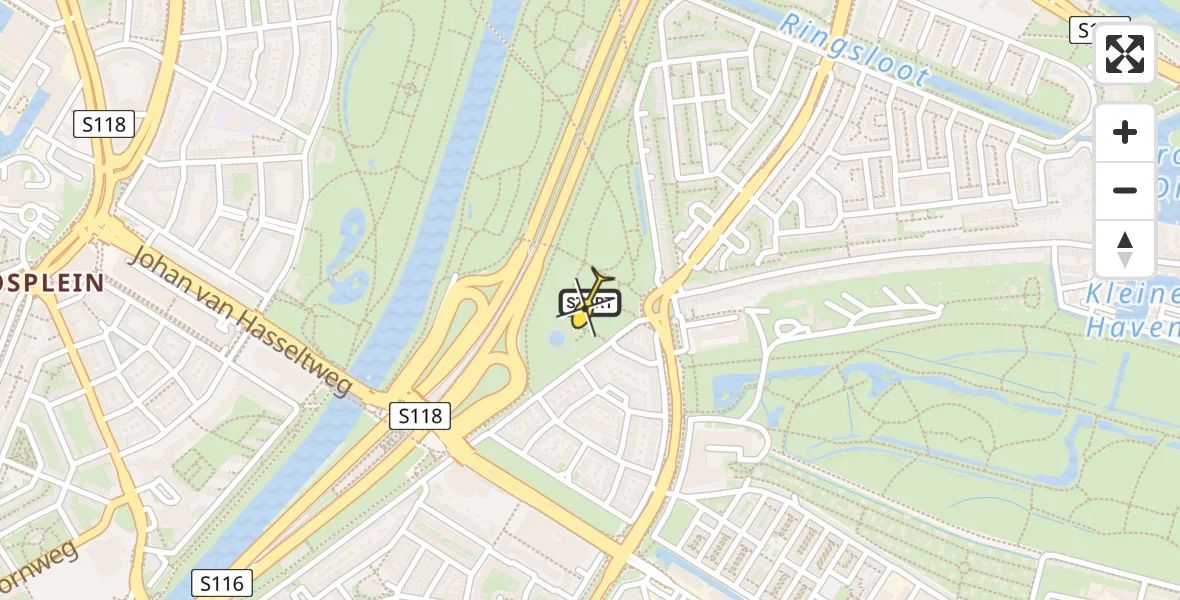 Routekaart van de vlucht: Lifeliner 1 naar Amsterdam, Noorderpark