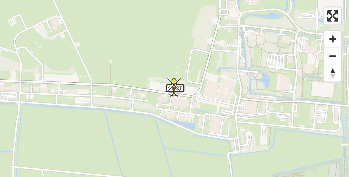 Routekaart van de vlucht: Ambulanceheli naar Vliegbasis Leeuwarden, Keegsdijkje