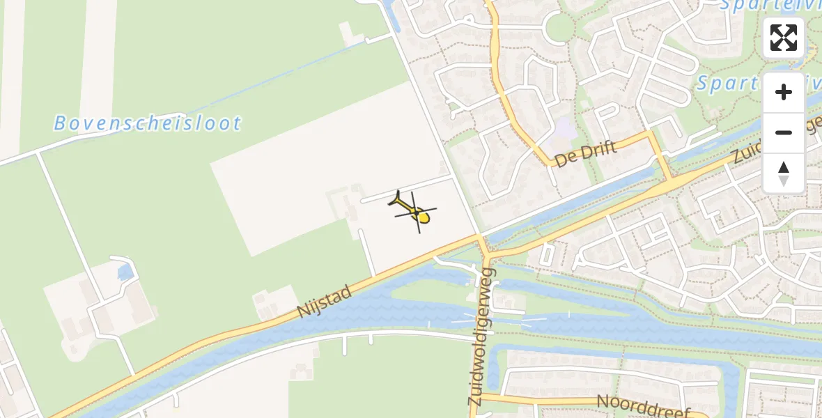 Routekaart van de vlucht: Lifeliner 4 naar Hoogeveen