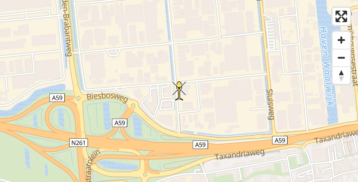 Routekaart van de vlucht: Lifeliner 3 naar Waalwijk