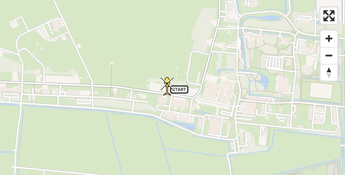 Routekaart van de vlucht: Ambulanceheli naar Vliegbasis Leeuwarden, Keegsdijkje