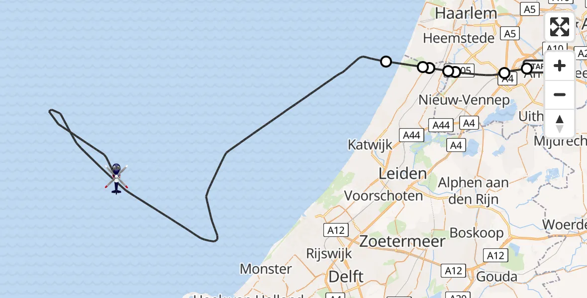 Vluchtroute Politiehelikopter Schiphol - , 15 december 2025, 19:02