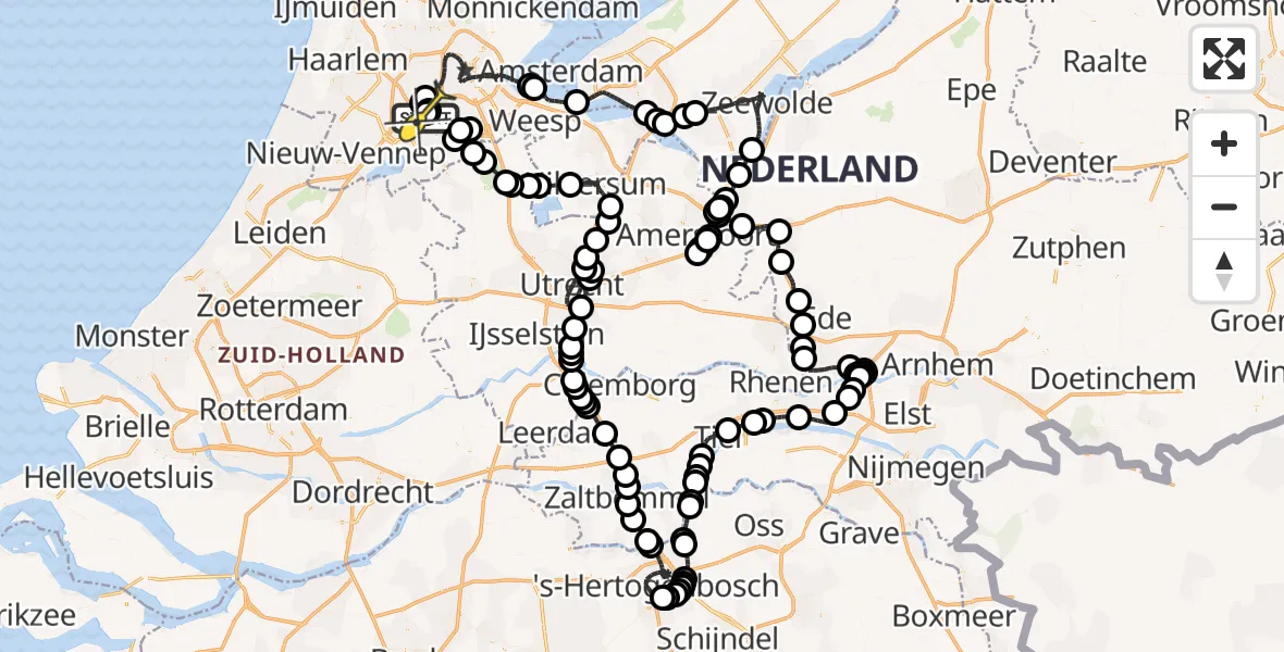 Routekaart van de vlucht: Politieheli naar Schiphol, Thermiekstraat