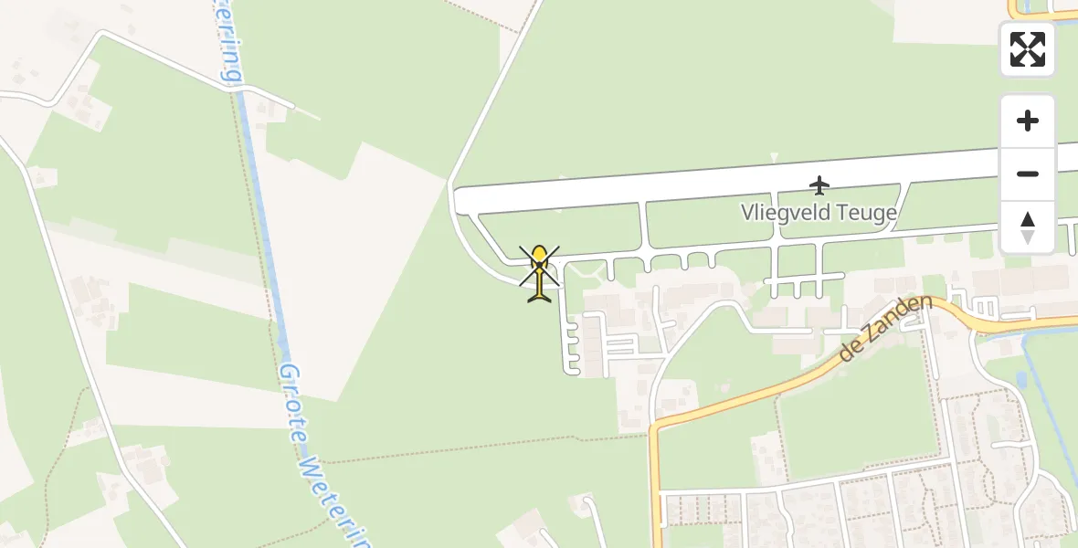 Routekaart van de vlucht: Politiehelikopter naar Vliegveld Teuge