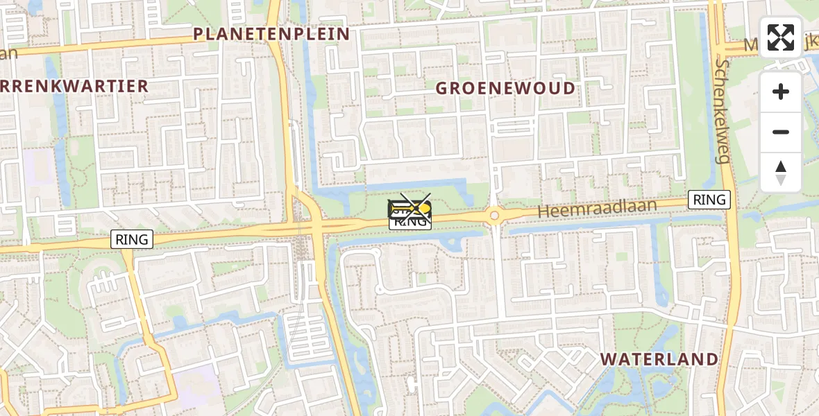 Routekaart van de vlucht: Lifeliner 2 naar Spijkenisse, Park Groenewoud