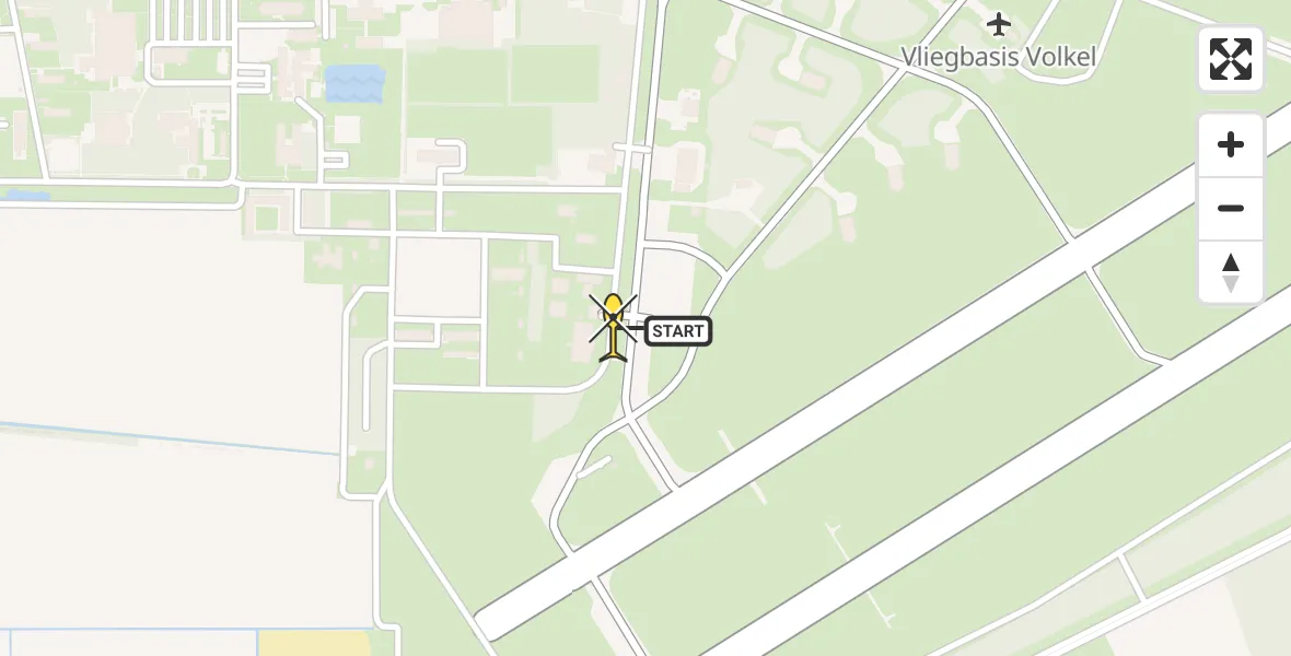 Routekaart van de vlucht: Politieheli naar Vliegbasis Volkel, Zeelandsedijk