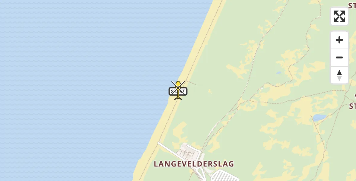 Routekaart van de vlucht: Kustwachthelikopter naar Noordwijk, Strandafrit 27