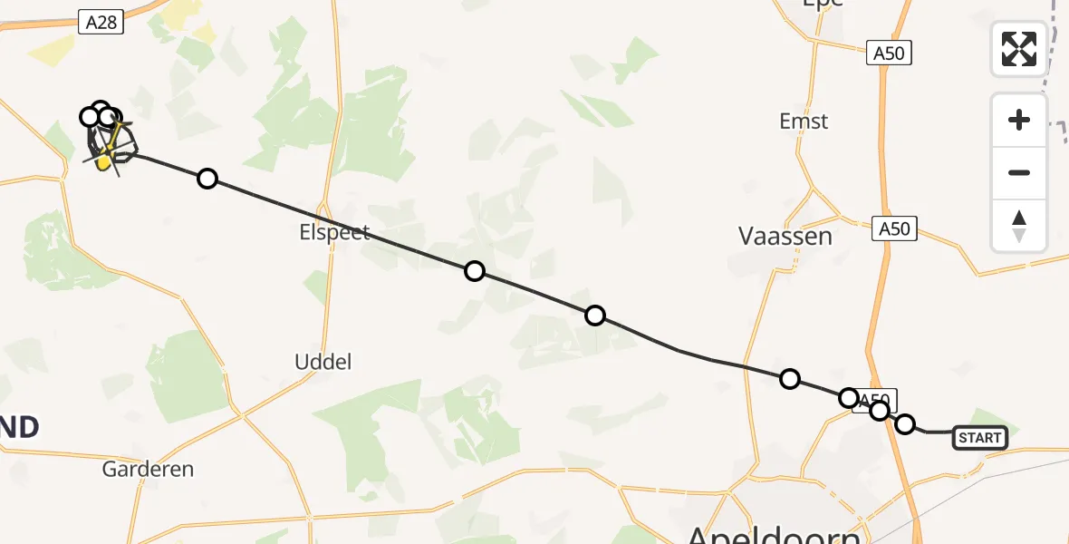Routekaart van de vlucht: Politieheli naar Ermelo, Cyriassischepad