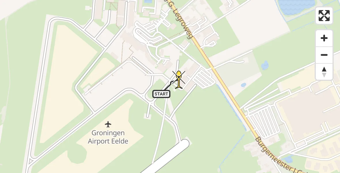 Routekaart van de vlucht: Lifeliner 4 naar Groningen Airport Eelde, Machlaan