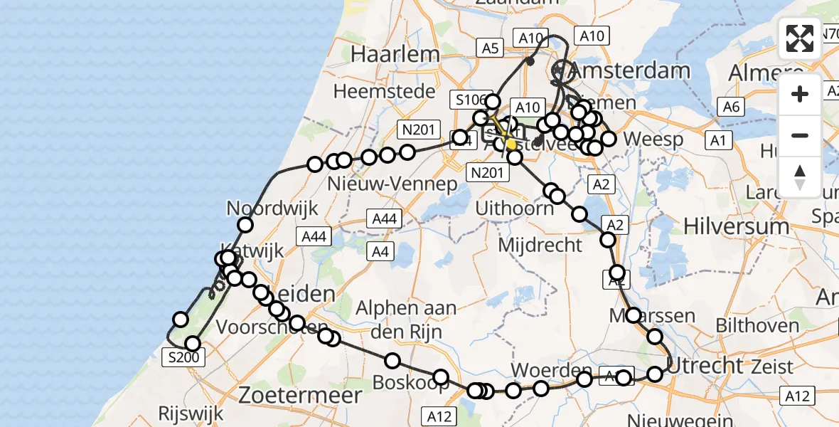 Routekaart van de vlucht: Politieheli naar Schiphol, Walaardt Sacréstraat