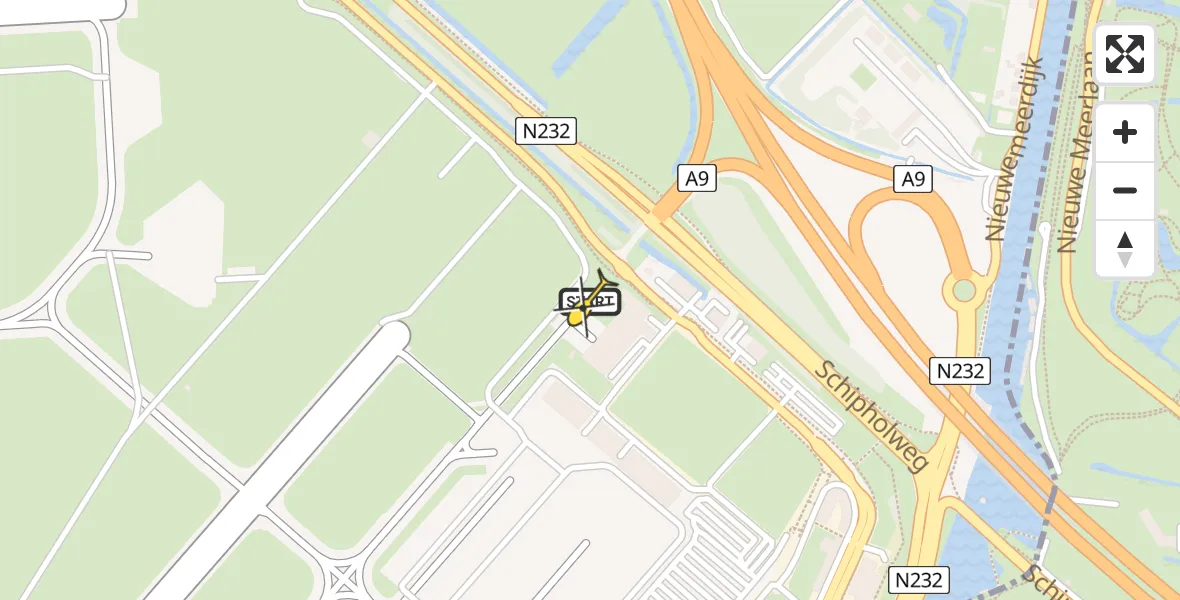 Routekaart van de vlucht: Politieheli naar Schiphol, Loevesteinse Randweg