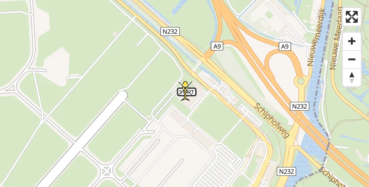 Routekaart van de vlucht: Politiehelikopter naar Schiphol, Walaardt Sacréstraat