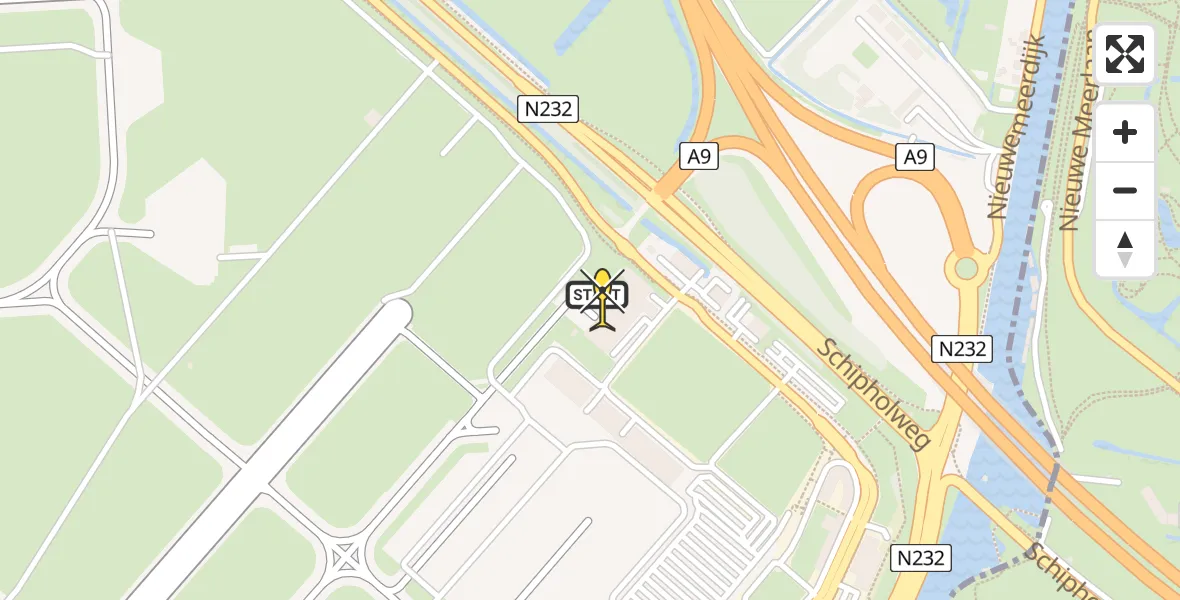 Routekaart van de vlucht: Politiehelikopter naar Schiphol, Walaardt Sacréstraat