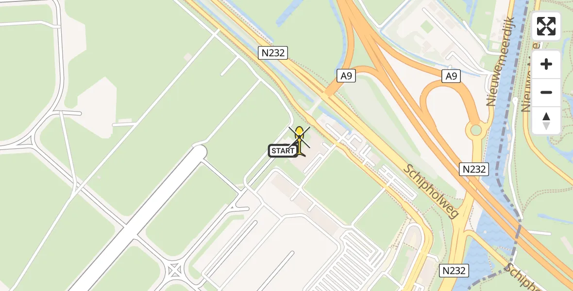 Routekaart van de vlucht: Politieheli naar Schiphol, Walaardt Sacréstraat