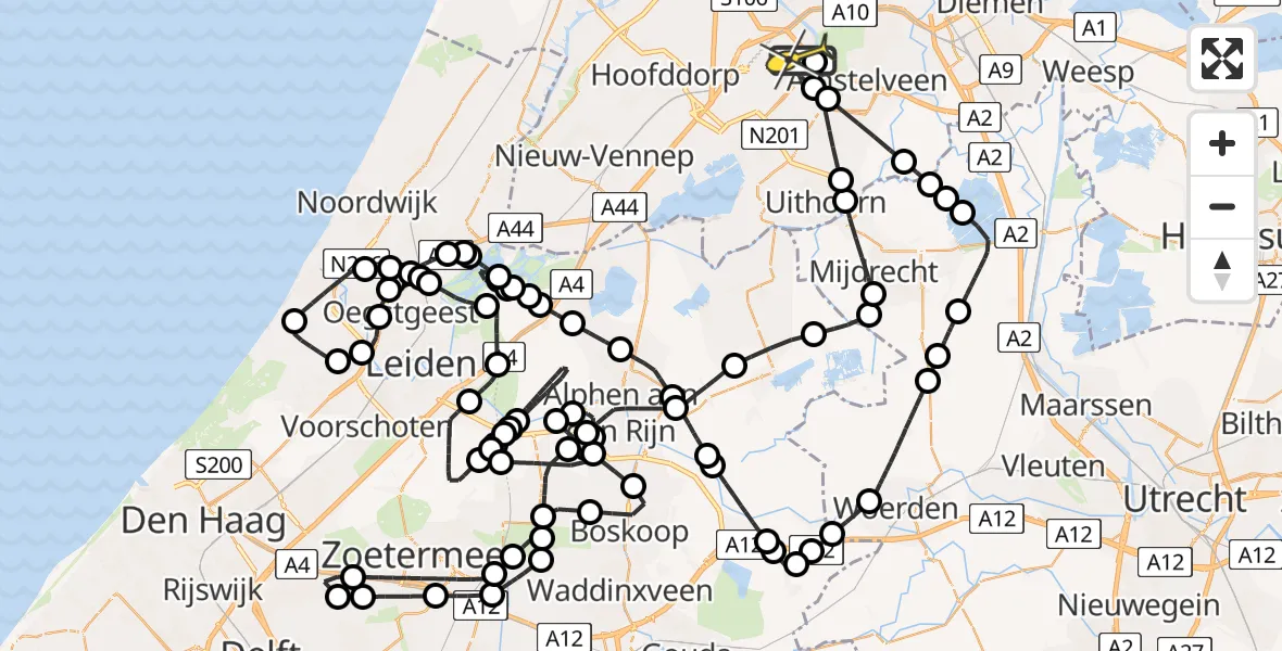 Routekaart van de vlucht: Politieheli naar Schiphol, Thermiekstraat