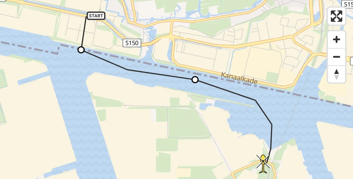 Routekaart van de vlucht: Lifeliner 1 naar Amsterdam Heliport, Hornweg