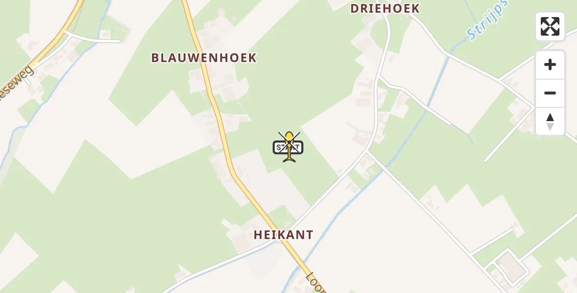 Routekaart van de vlucht: Lifeliner 3 naar Oploo, Loonseweg
