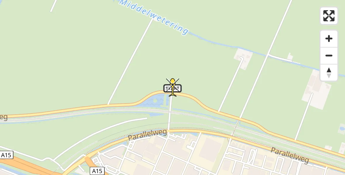 Routekaart van de vlucht: Lifeliner 2 naar Sliedrecht, Ringersstraat