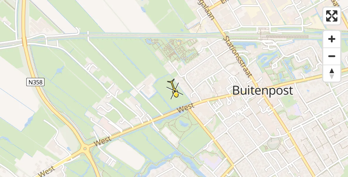 Routekaart van de vlucht: Lifeliner 4 naar Buitenpost