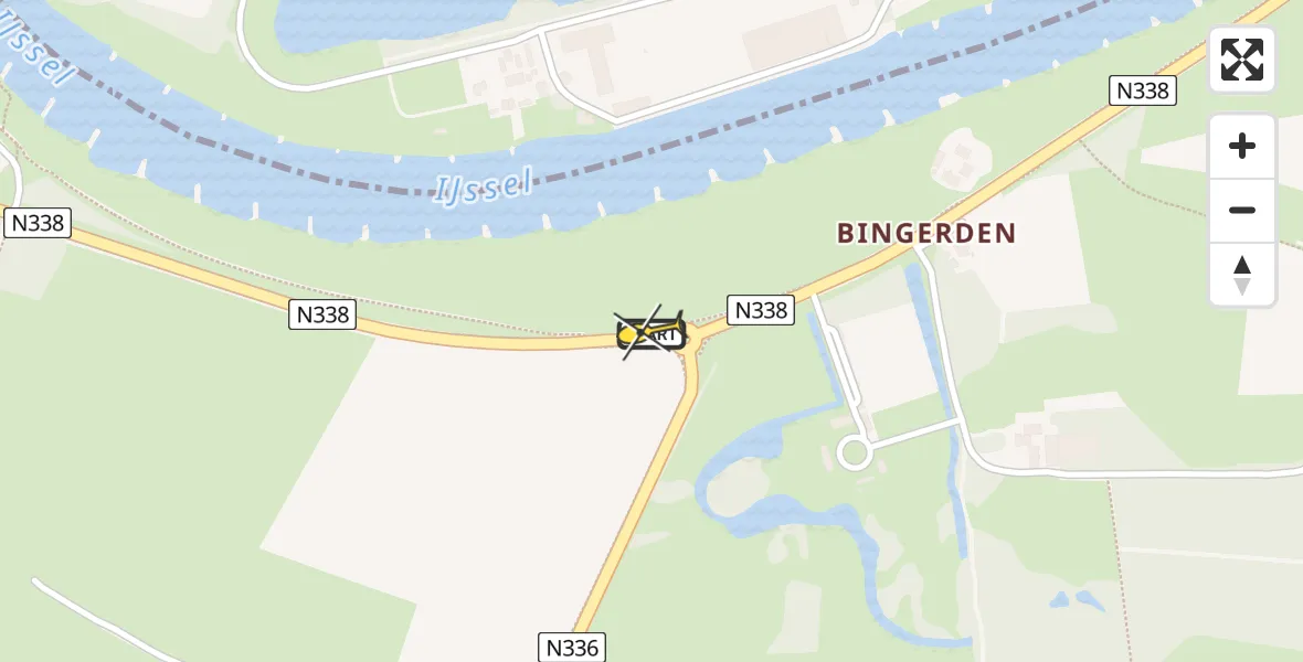 Routekaart van de vlucht: Lifeliner 3 naar Giesbeek, Rivierweg