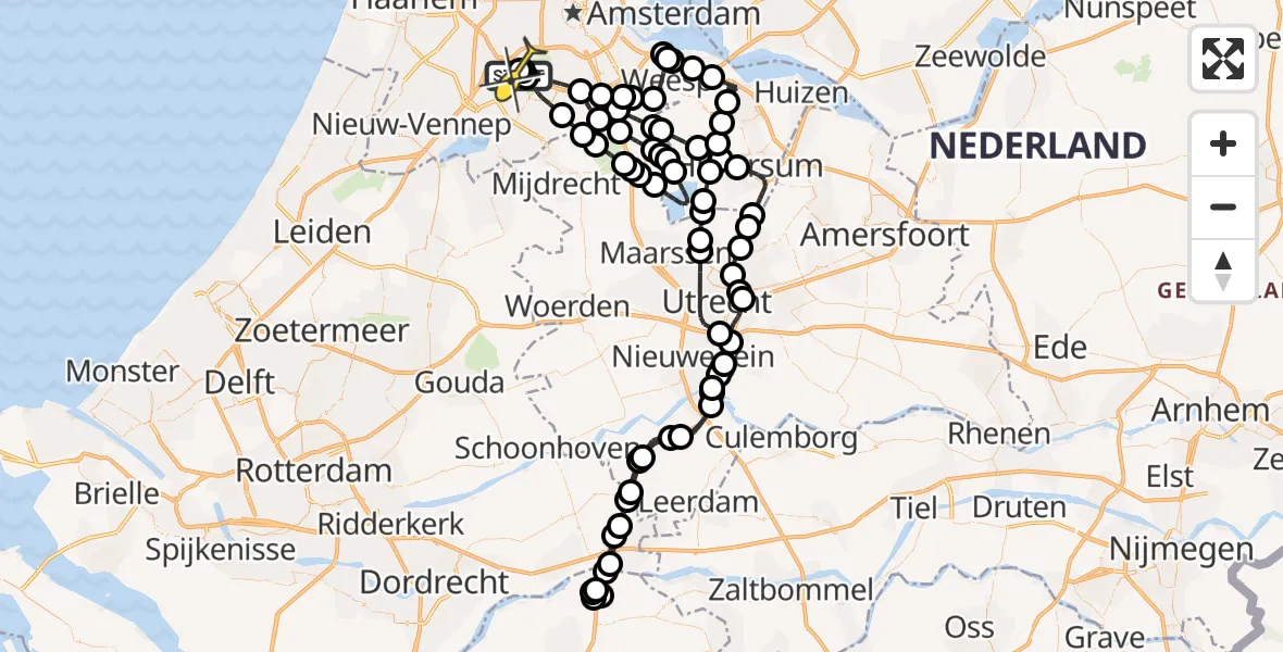 Routekaart van de vlucht: Politieheli naar Schiphol, Thermiekstraat