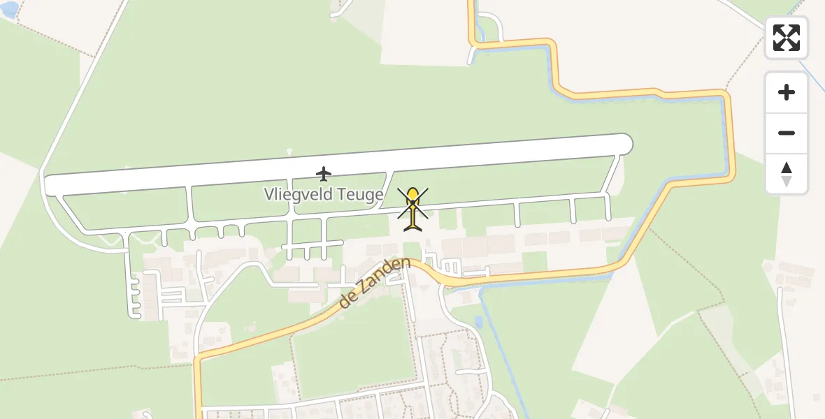 Routekaart van de vlucht: Politiehelikopter naar Vliegveld Teuge