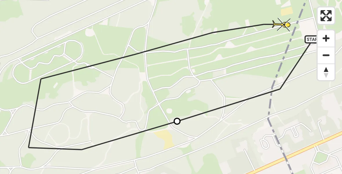 Routekaart van de vlucht: Politiehelikopter naar Soest, Barchman Wuytierslaan
