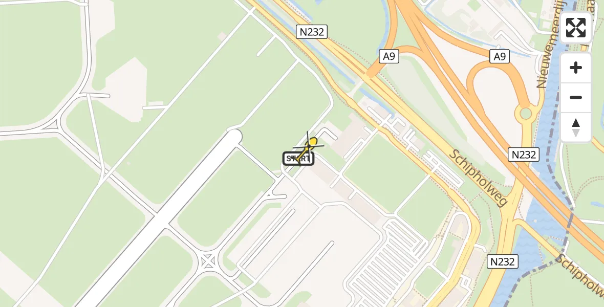 Routekaart van de vlucht: Politieheli naar Schiphol, Thermiekstraat