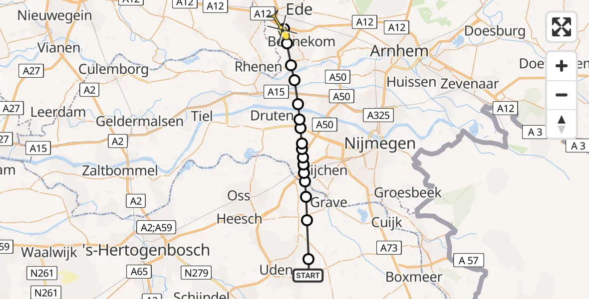 Routekaart van de vlucht: Lifeliner 3 naar Lukkien Heliport, Houtvennen