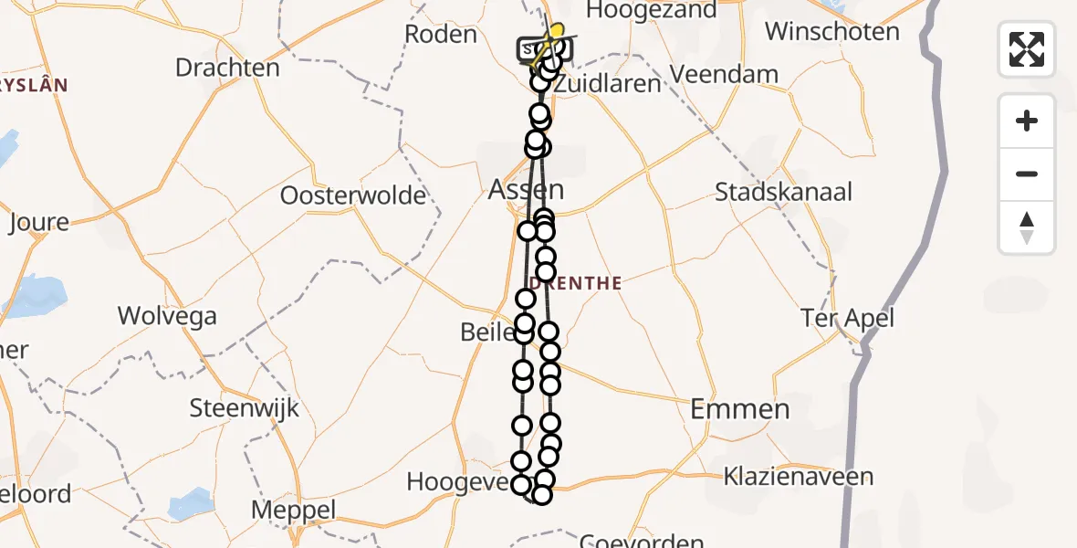 Routekaart van de vlucht: Lifeliner 4 naar Groningen Airport Eelde, Machlaan