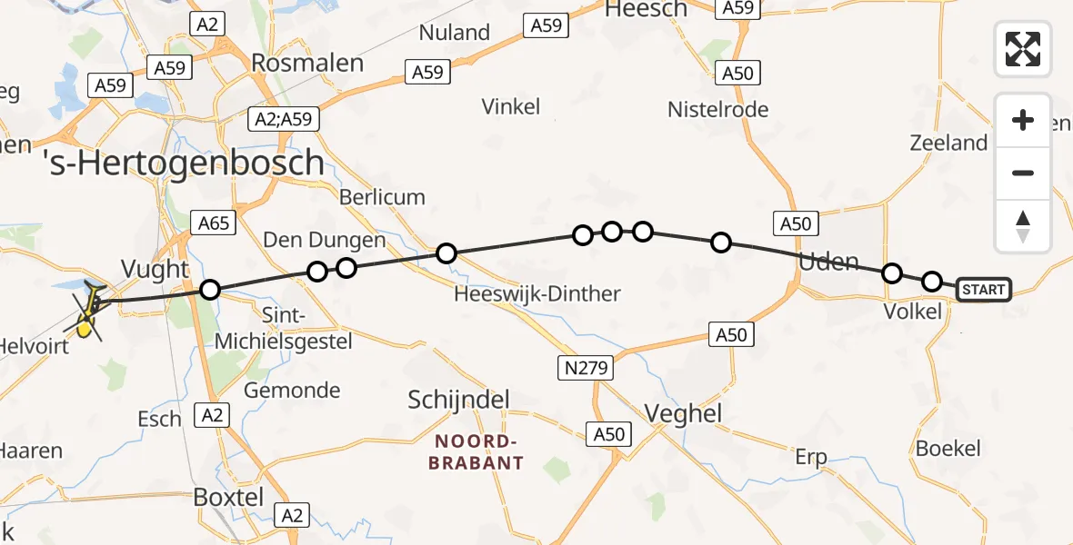 Routekaart van de vlucht: Lifeliner 3 naar Vught, Groenewouddreef