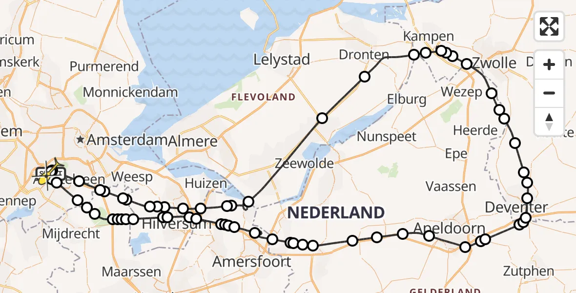 Routekaart van de vlucht: Politiehelikopter naar Schiphol, Thermiekstraat