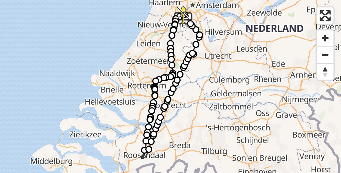 Routekaart van de vlucht: Politiehelikopter naar Schiphol, Thermiekstraat