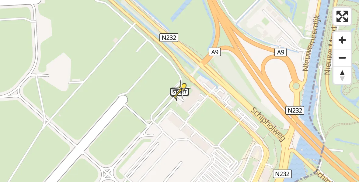 Routekaart van de vlucht: Politieheli naar Schiphol, Loevesteinse Randweg