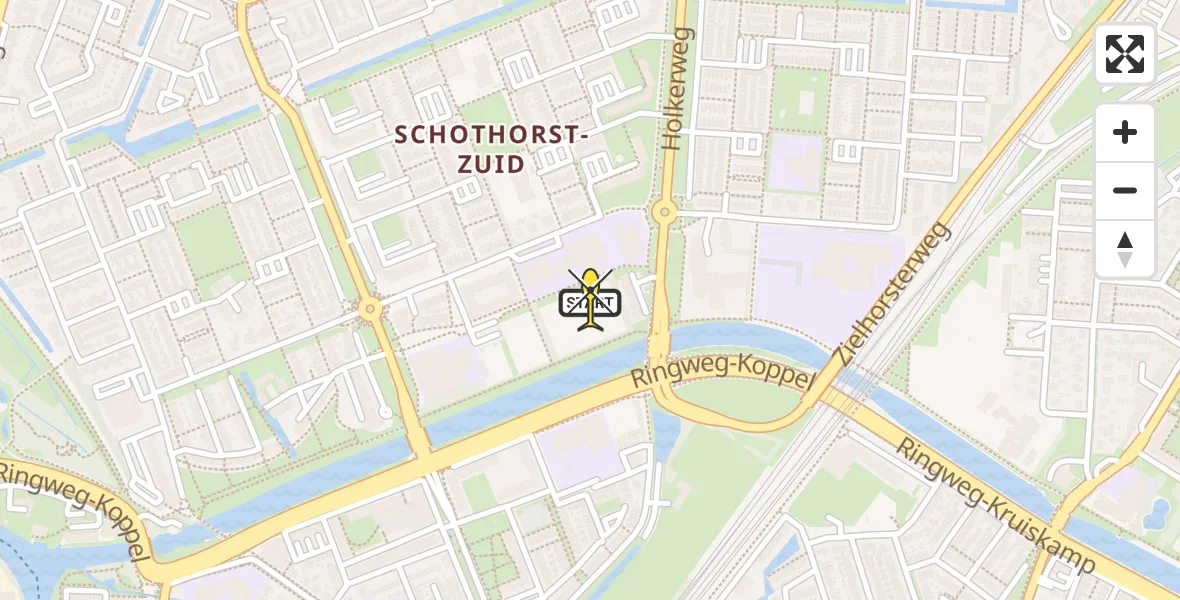 Routekaart van de vlucht: Lifeliner 2 naar Amersfoort, Holkerweg