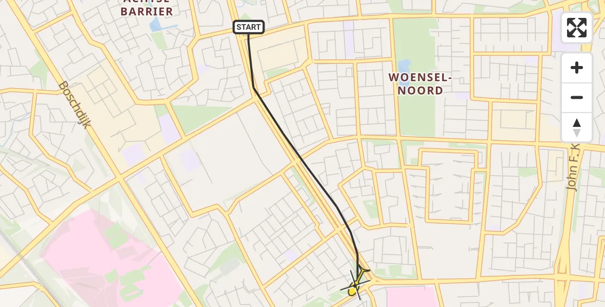 Routekaart van de vlucht: Lifeliner 3 naar Eindhoven, Dom Paul Bellotweg