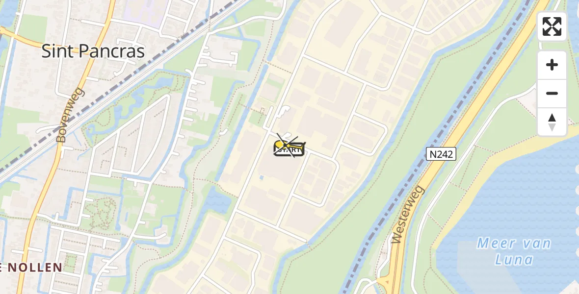 Routekaart van de vlucht: Lifeliner 1 naar Alkmaar, Egelskoog