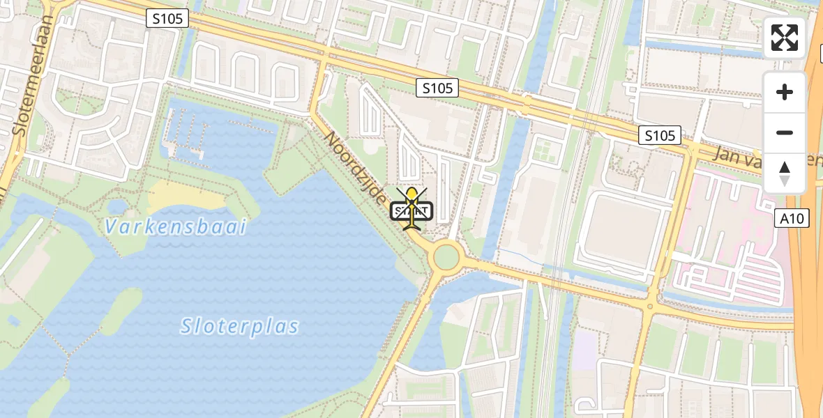 Routekaart van de vlucht: Lifeliner 1 naar Amsterdam, Burgemeester Hogguerstraat