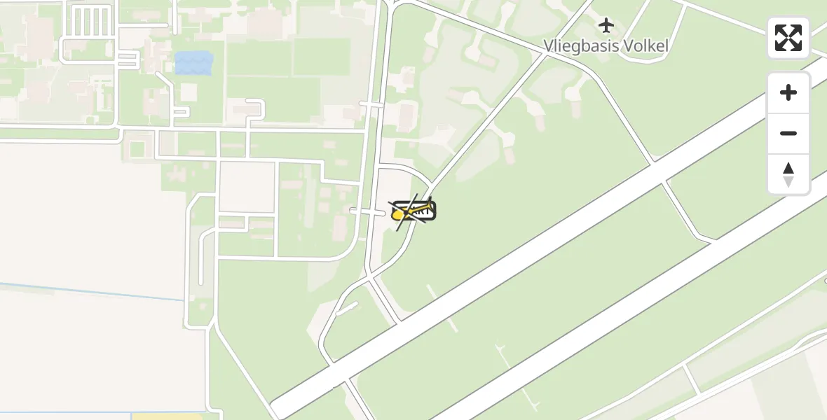 Routekaart van de vlucht: Lifeliner 3 naar Vliegbasis Volkel, Zeelandsedijk