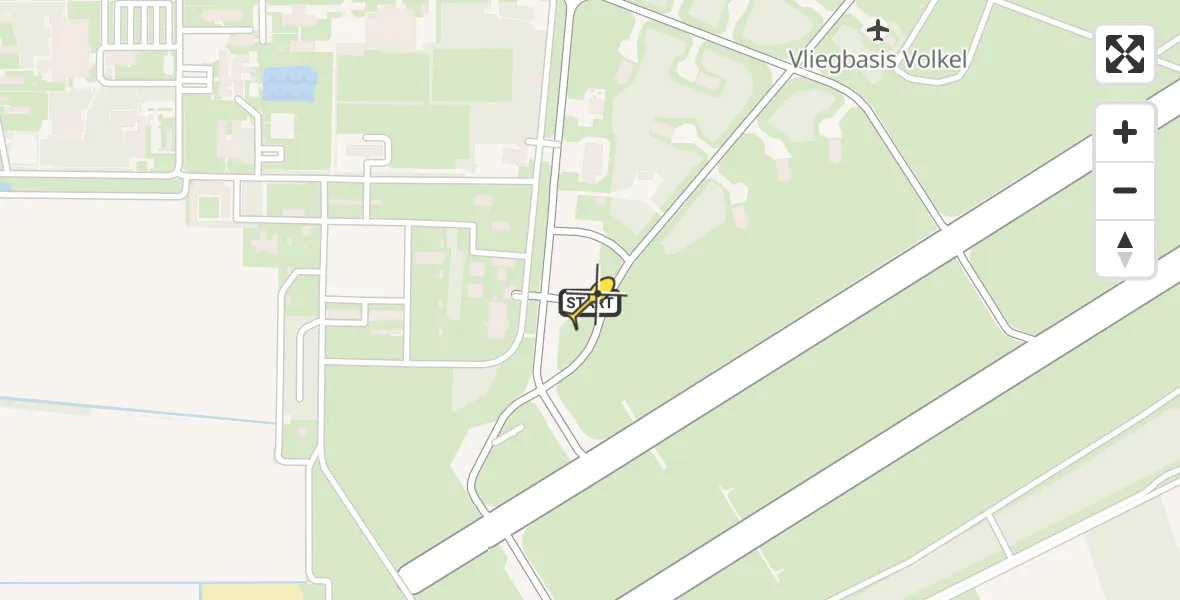 Routekaart van de vlucht: Politiehelikopter naar Vliegbasis Volkel, Zeelandsedijk
