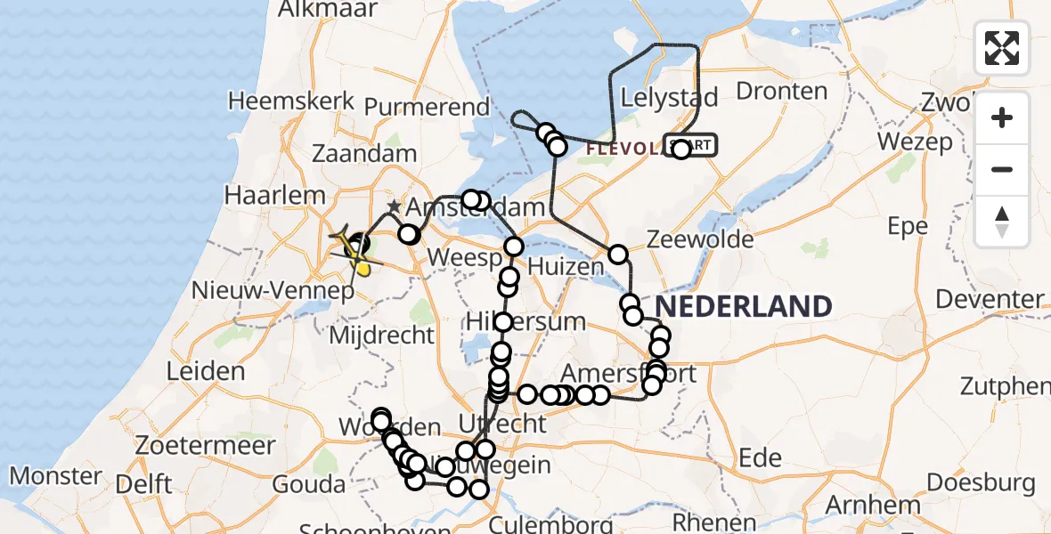 Routekaart van de vlucht: Politiehelikopter naar Schiphol, Thermiekstraat