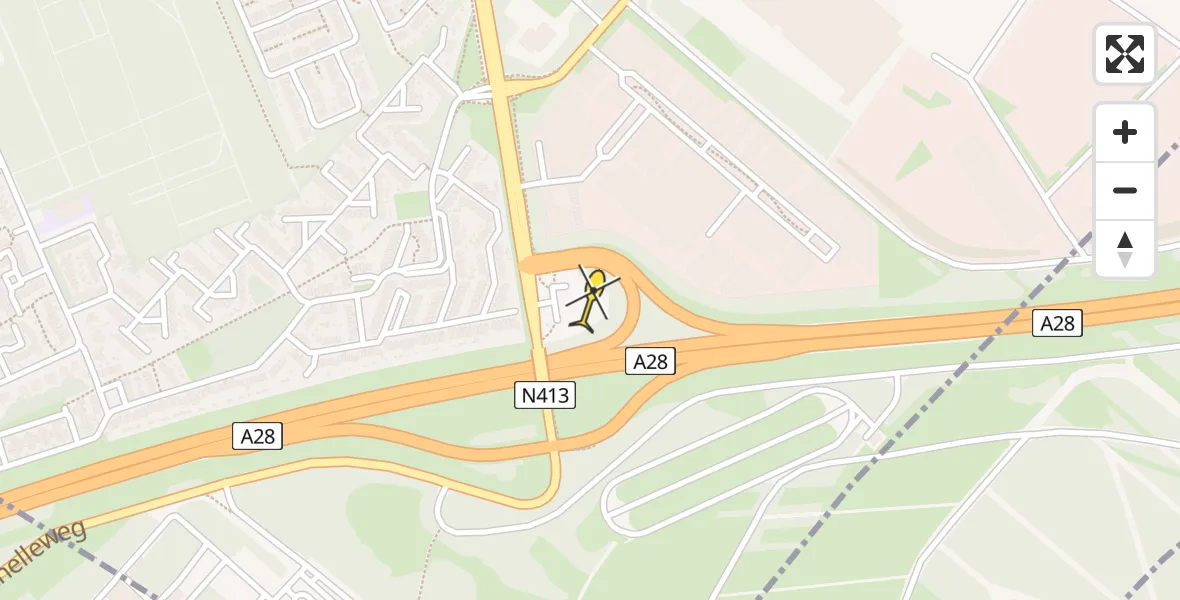 Routekaart van de vlucht: Lifeliner 1 naar Soesterberg