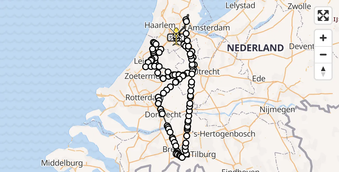 Routekaart van de vlucht: Politiehelikopter naar Schiphol, Thermiekstraat
