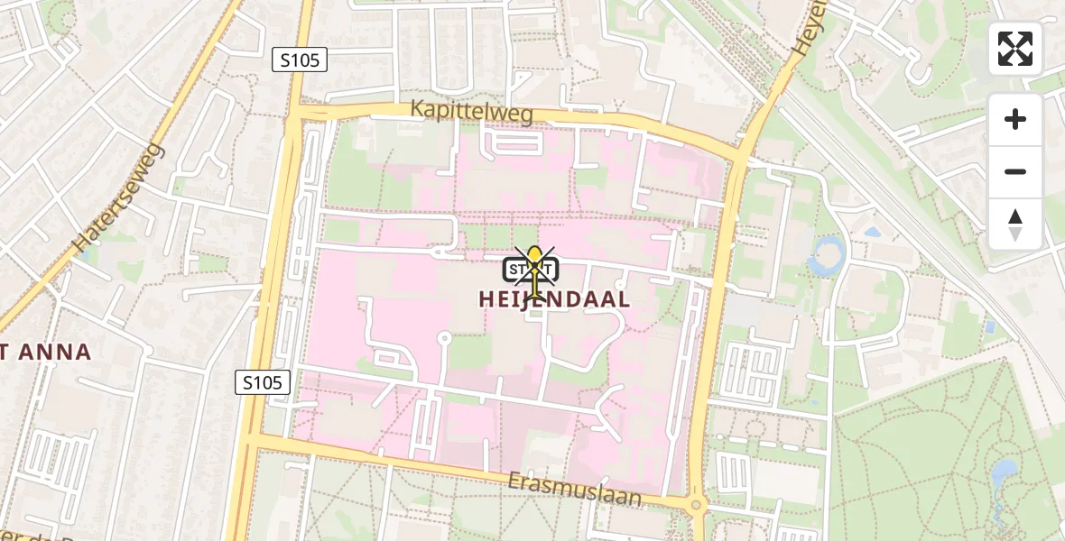 Routekaart van de vlucht: Lifeliner 3 naar Radboud Universitair Medisch Centrum, Geert Grooteplein Zuid