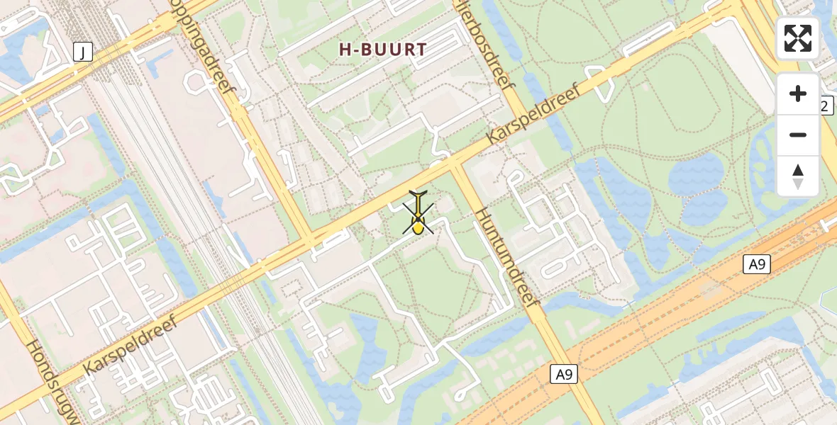 Routekaart van de vlucht: Lifeliner 2 naar Amsterdam