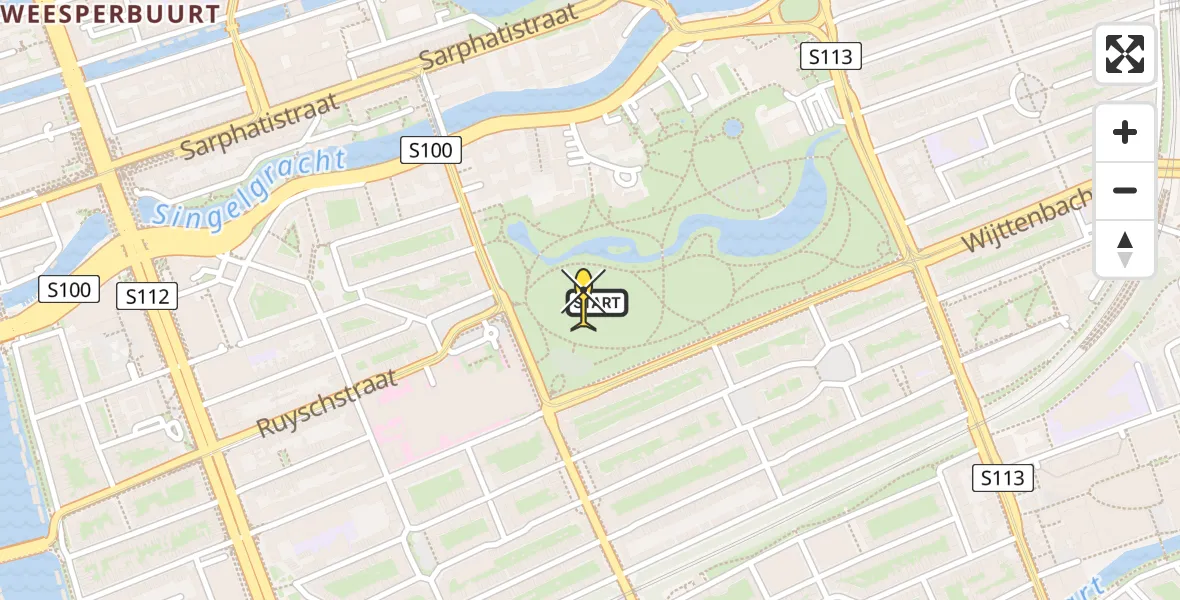 Routekaart van de vlucht: Lifeliner 2 naar Amsterdam, Klaartje de Zwarte - Walvischbrug