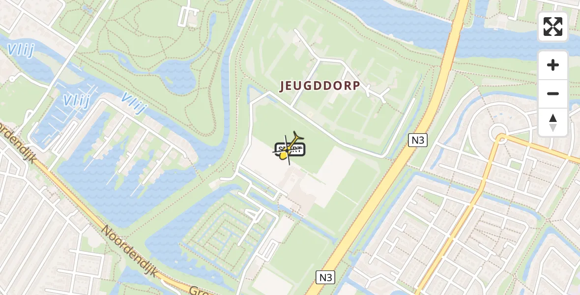 Routekaart van de vlucht: Lifeliner 2 naar Dordrecht, Nieuwe Noordpolderweg