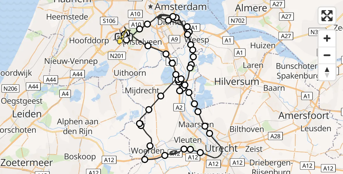 Routekaart van de vlucht: Politieheli naar Schiphol, Thermiekstraat