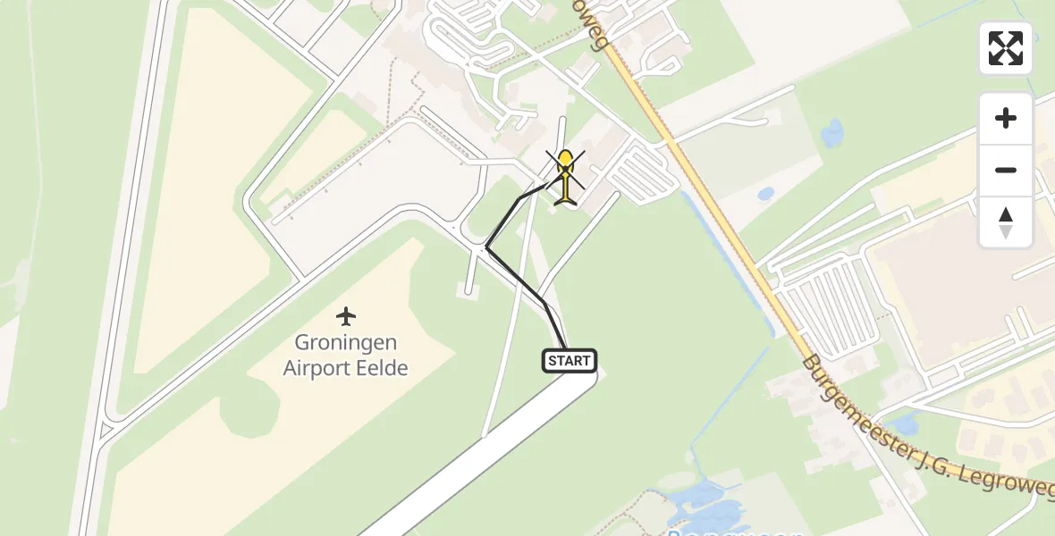 Routekaart van de vlucht: Lifeliner 4 naar Groningen Airport Eelde, Machlaan